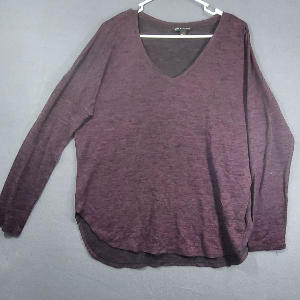 Rock And Republic V-Neck Shirt Womens Size XL Purple Rayon Blend